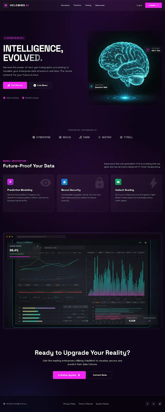 Holographic Ai Startup Home