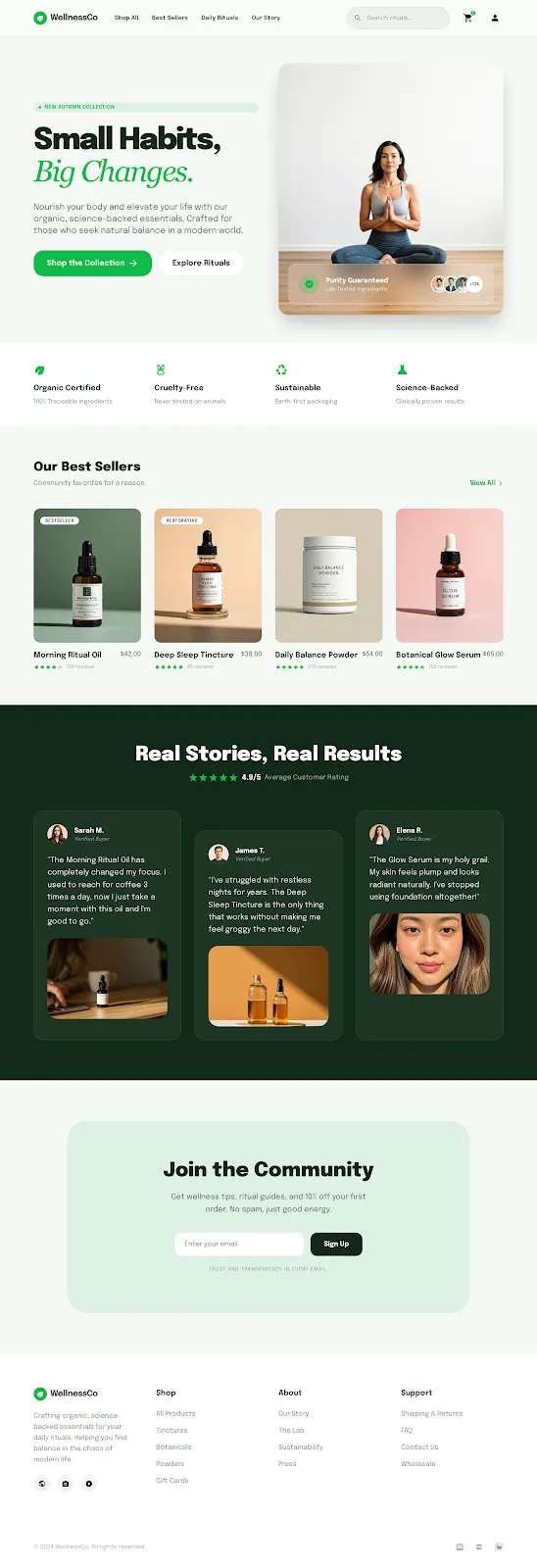 Lifestyle Wellness E-commerce Home